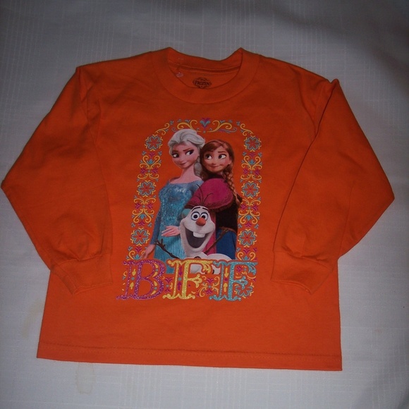 Disney Other - Disney Frozen BFF 4T Orange Long Sleeve Tee-Shirt